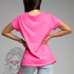 T-shirt bawełniany Kers neonowy różowy