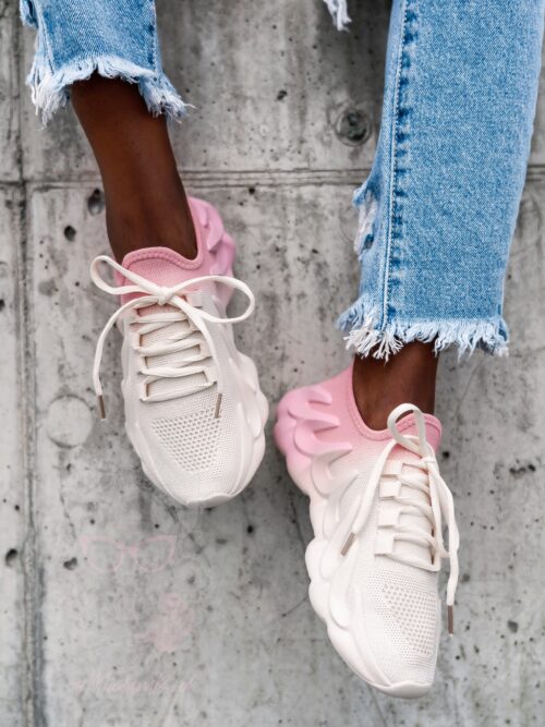 Buty sportowe Madam Despertar ombre beżowo-różowe