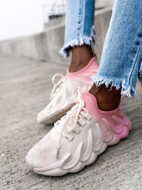 Buty sportowe Madam Despertar ombre beżowo-różowe