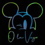 T-shirt z nadrukiem Fluo Mickey Ola Voga czarny
