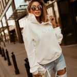 Bluza oversize O'la Voga Logo Fluo ecru