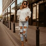 Bluza oversize O'la Voga Logo Fluo ecru