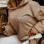 Bluza oversize O'la Voga Logo Fluo beżowa