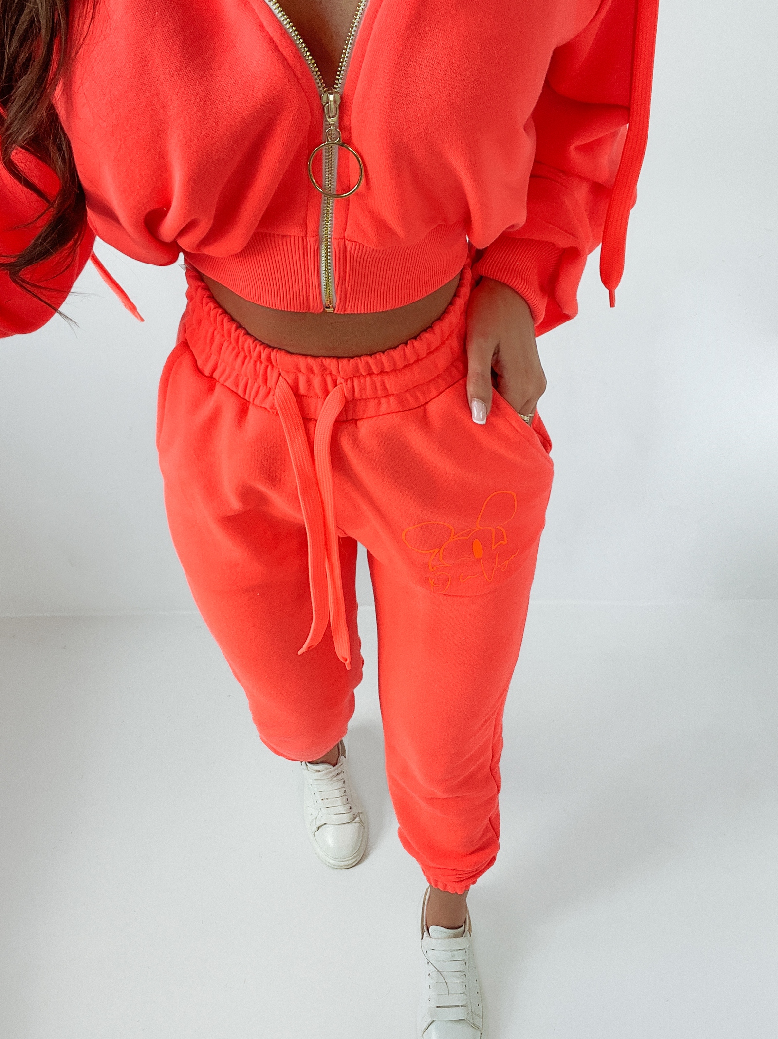 Komplet bawełniany Ola Voga Mouse koral