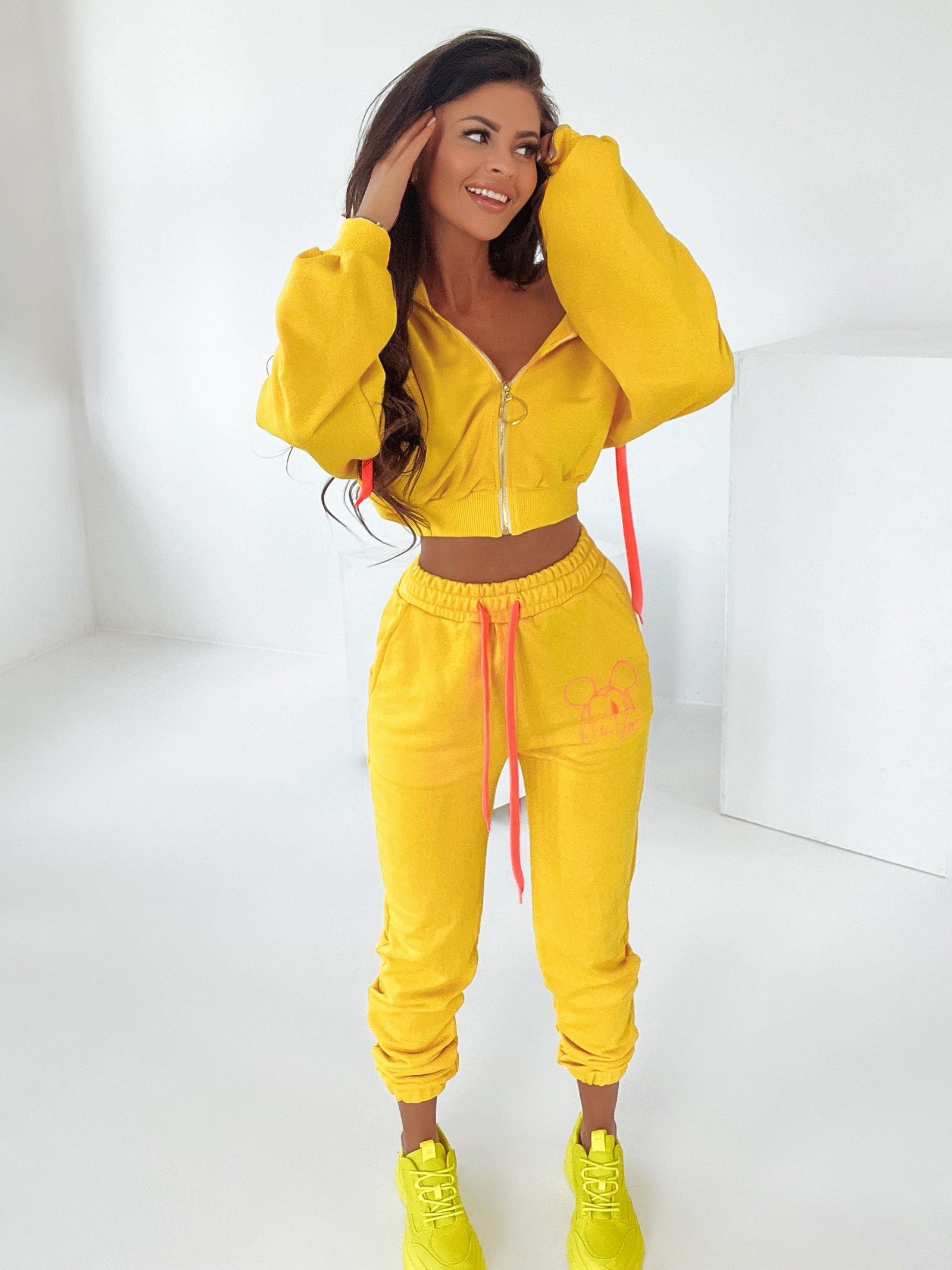 Komplet bawełniany Ola Voga Mouse żółty