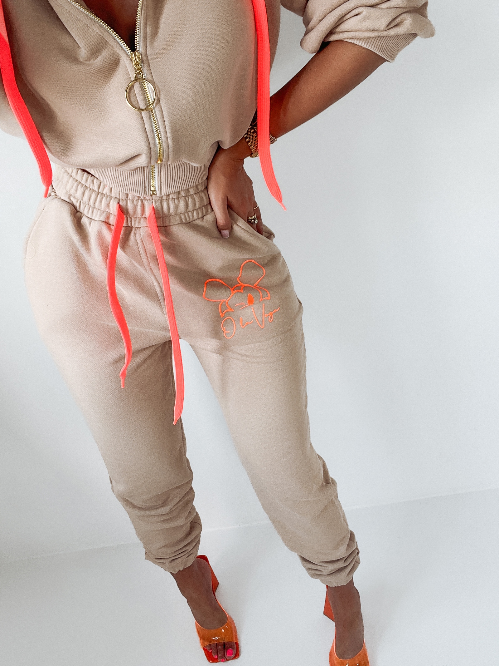 Komplet bawełniany Ola Voga Mouse beżowy