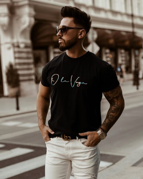 T-shirt męski Blue Light Ola Voga czarny