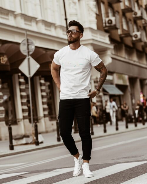 T-shirt męski Blue Light Ola Voga biały