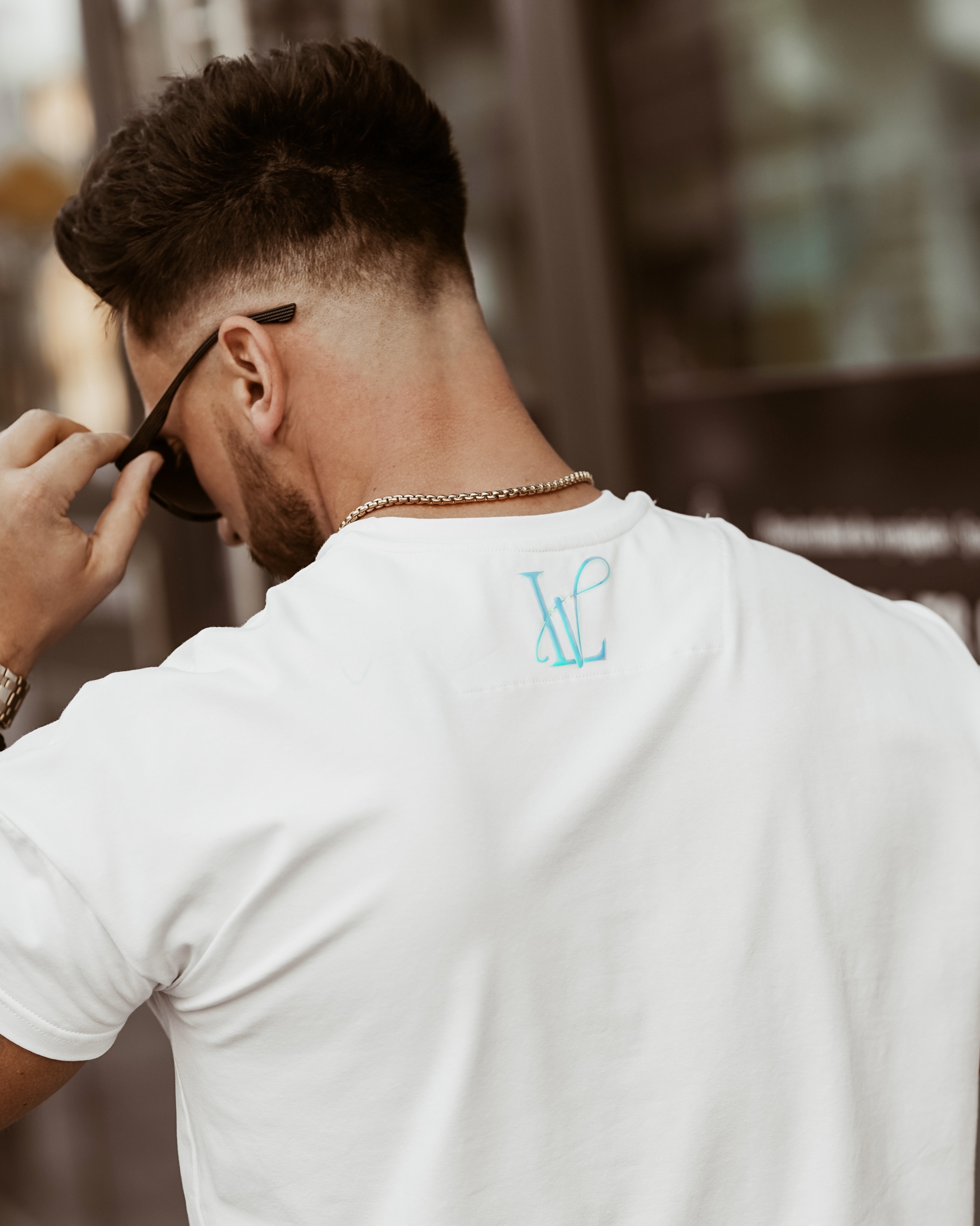 T-shirt męski Blue Light Ola Voga biały T-shirt męski Blue Light Ola Voga biały