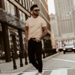 T-shirt męski Blue Light Ola Voga beżowy