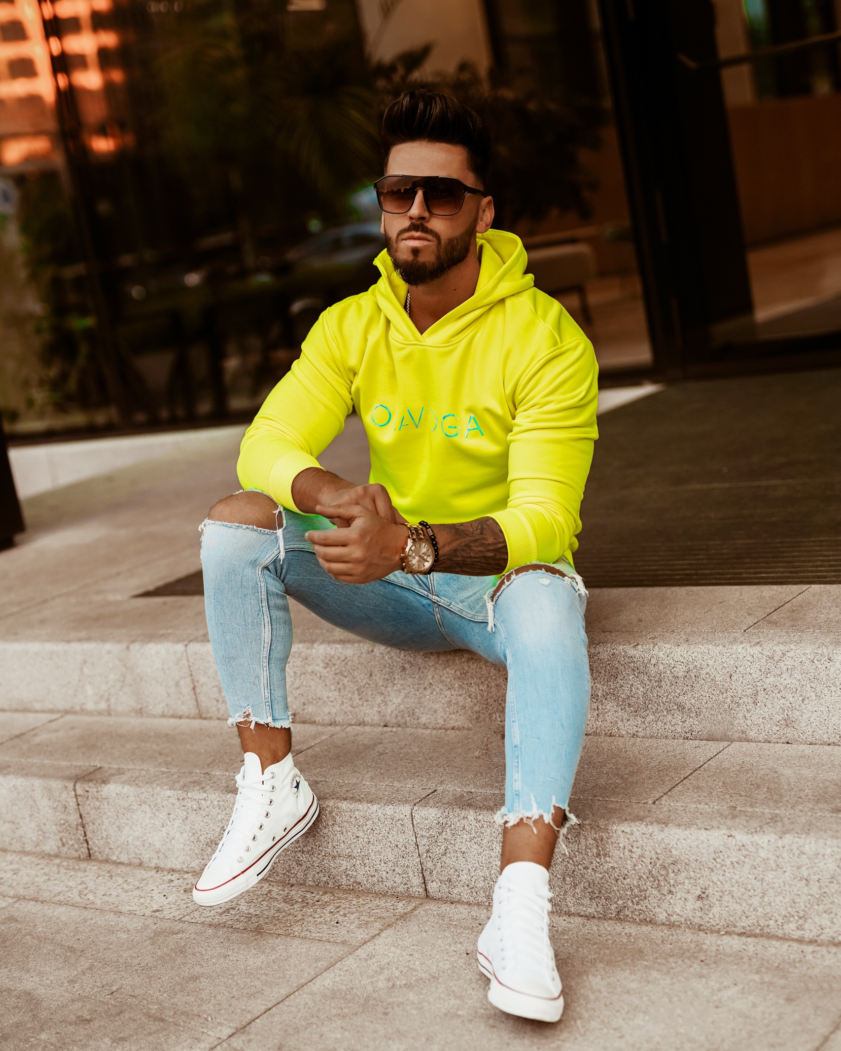 Bluza męska Fluo Man O'la Voga neonowa limonkowa Bluza męska Fluo Man O'la Voga neonowa limonkowa