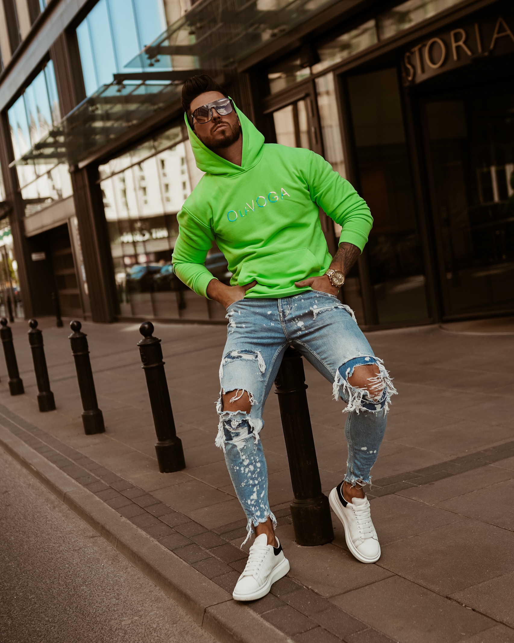 Bluza męska Fluo Man O'la Voga neonowa zielona