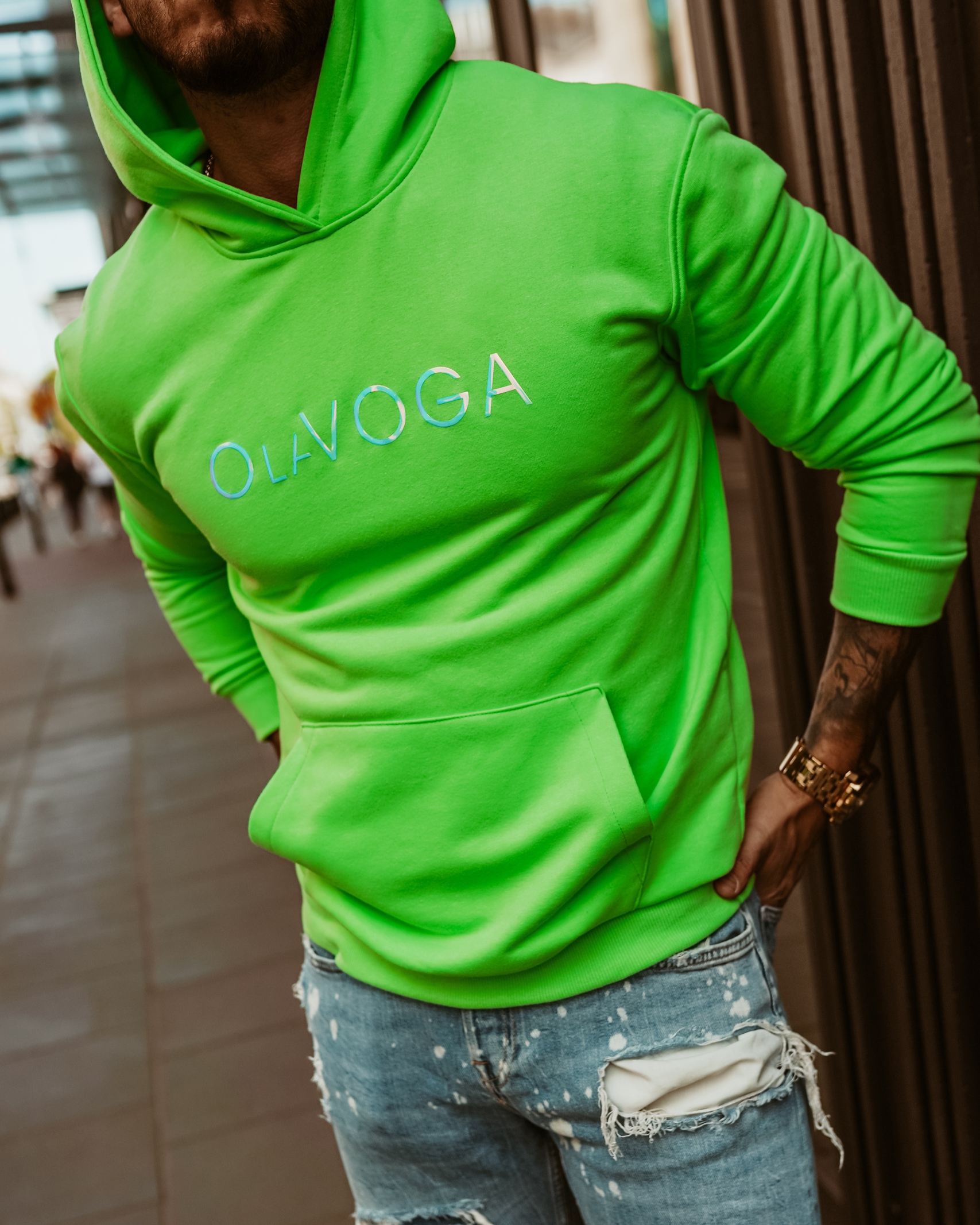 Bluza męska Fluo Man O'la Voga neonowa zielona Bluza męska Fluo Man O'la Voga neonowa zielona