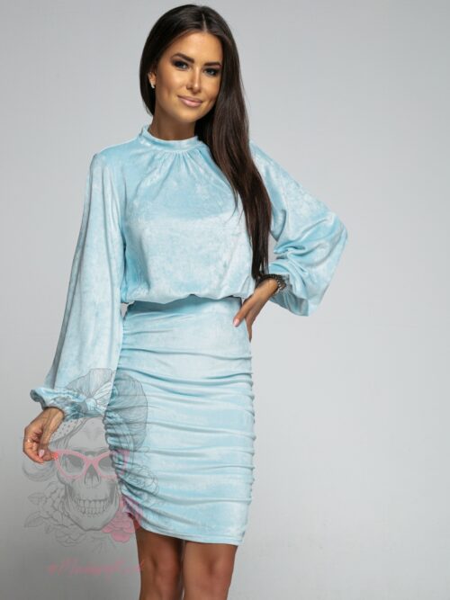 Komplet welurowy Bella błękitny