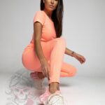 Komplet prążkowany Clara Ola Voga pomarańczowy