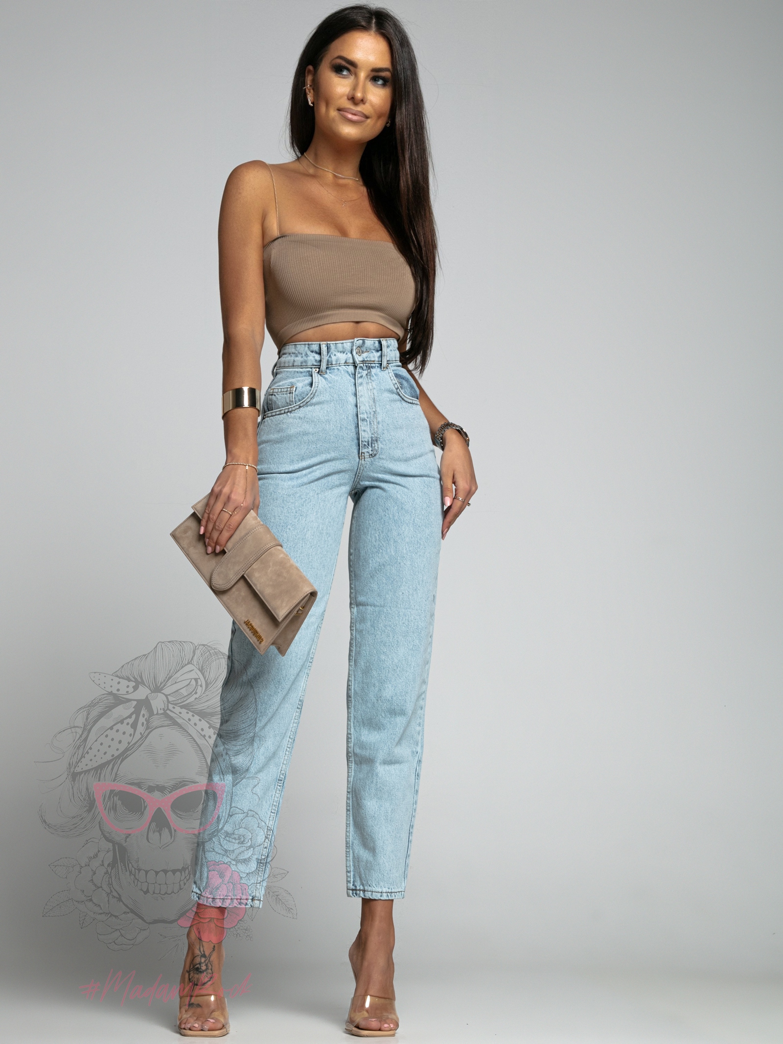 Spodnie jeansowe Mom Regs niebieskie