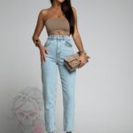 Spodnie jeansowe Mom Regs niebieskie