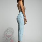 Spodnie jeansowe Mom Regs niebieskie