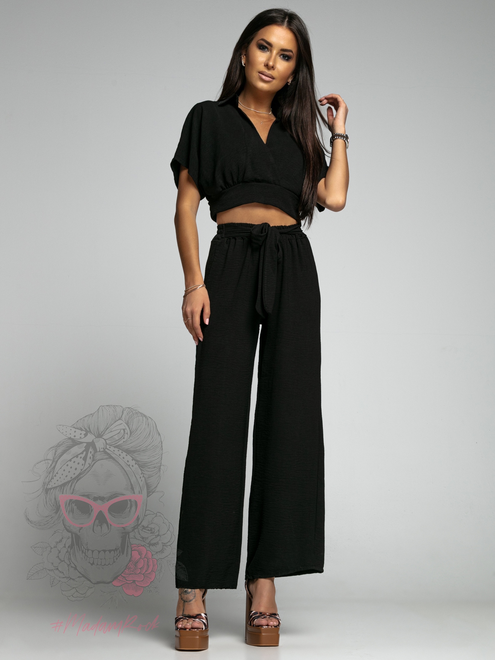 Komplet top+spodnie Winsorft czarny