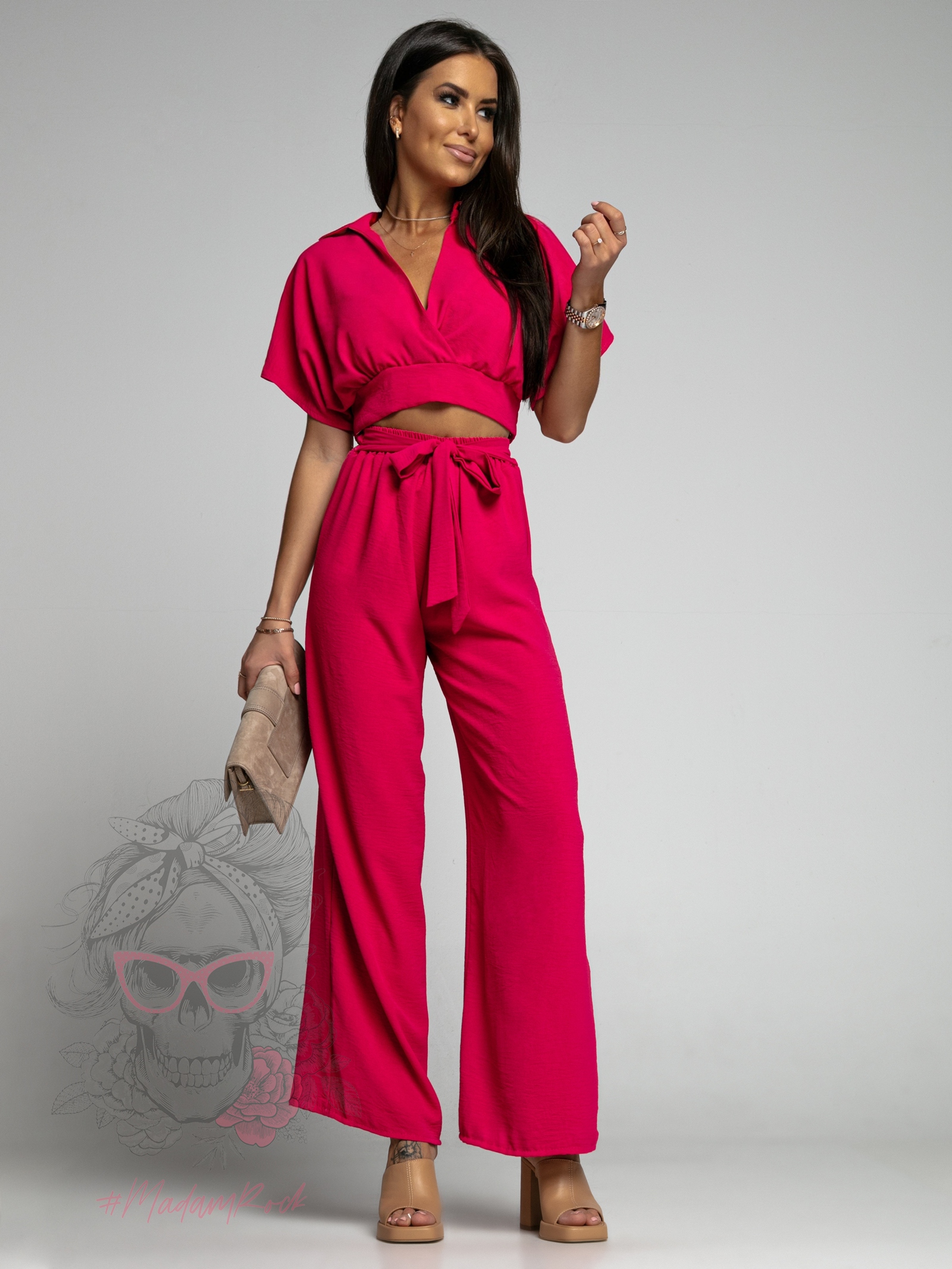 Komplet top+spodnie Winsorft fuksja