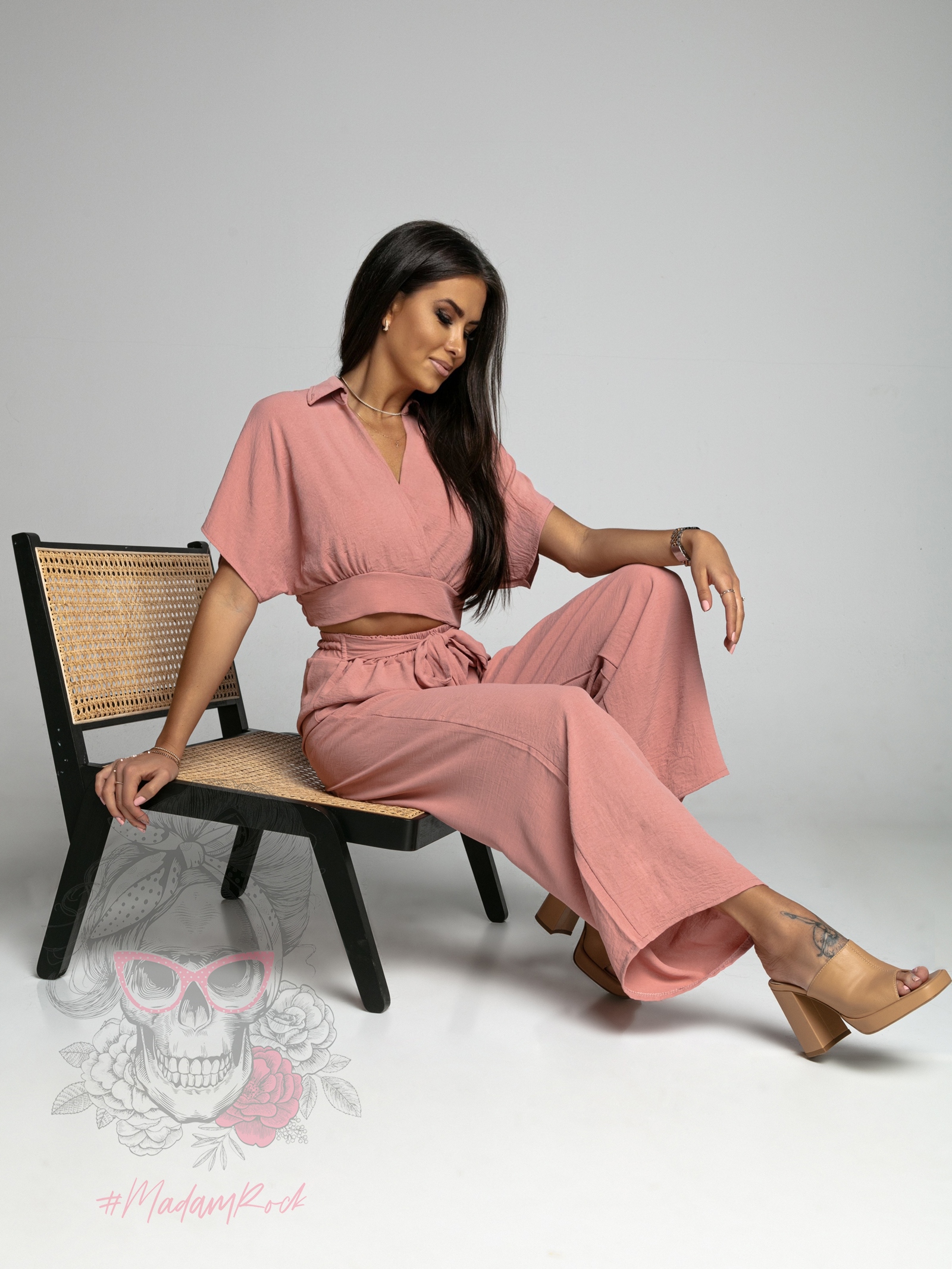 Komplet top+spodnie Winsorft brudny róż Komplet top+spodnie Winsorft brudny róż