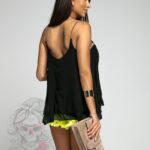 Top luźny na ramiączka Tulip czarny