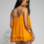 Top luźny na ramiączka Tulip pomarańczowy