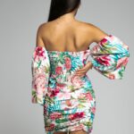 Sukienka mini Efolea kolorowa w kwiaty