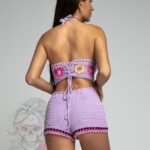 Komplet pleciony Bohomo lila