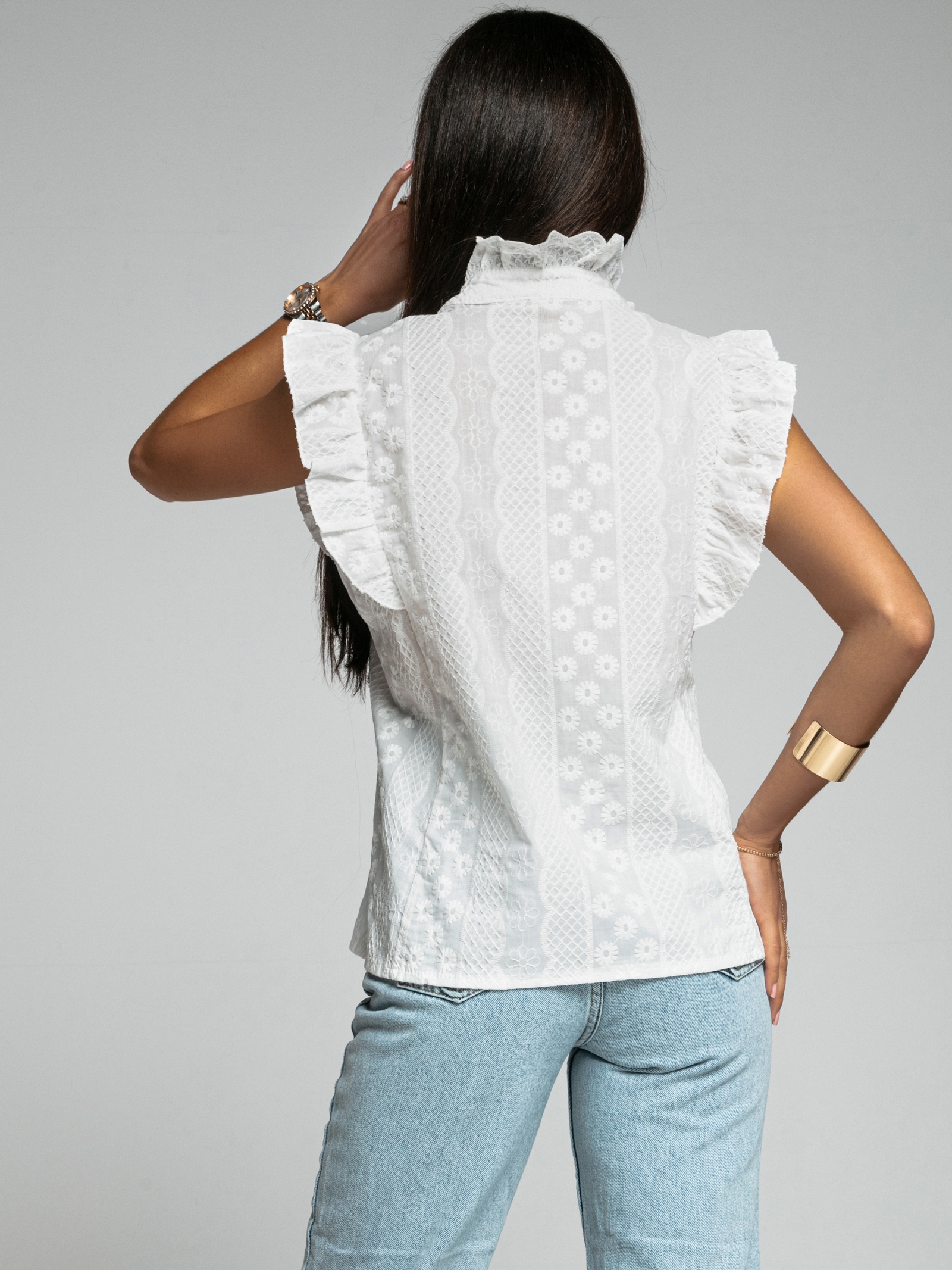 Koszula haftowana Karmen ecru Koszula haftowana Karmen ecru