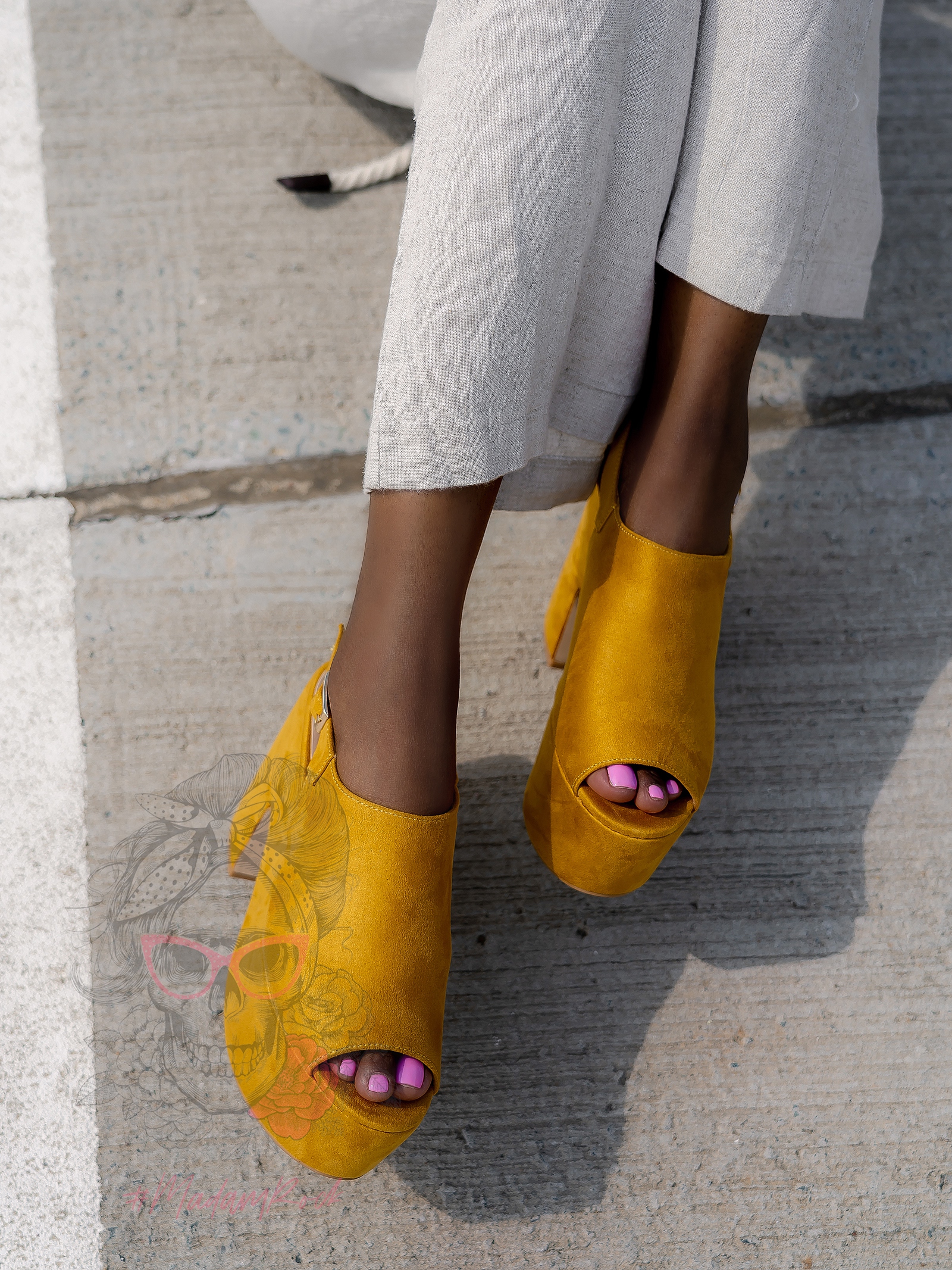 Sandały koturny Madam Scapade żółte Sandały koturny Madam Scapade żółte