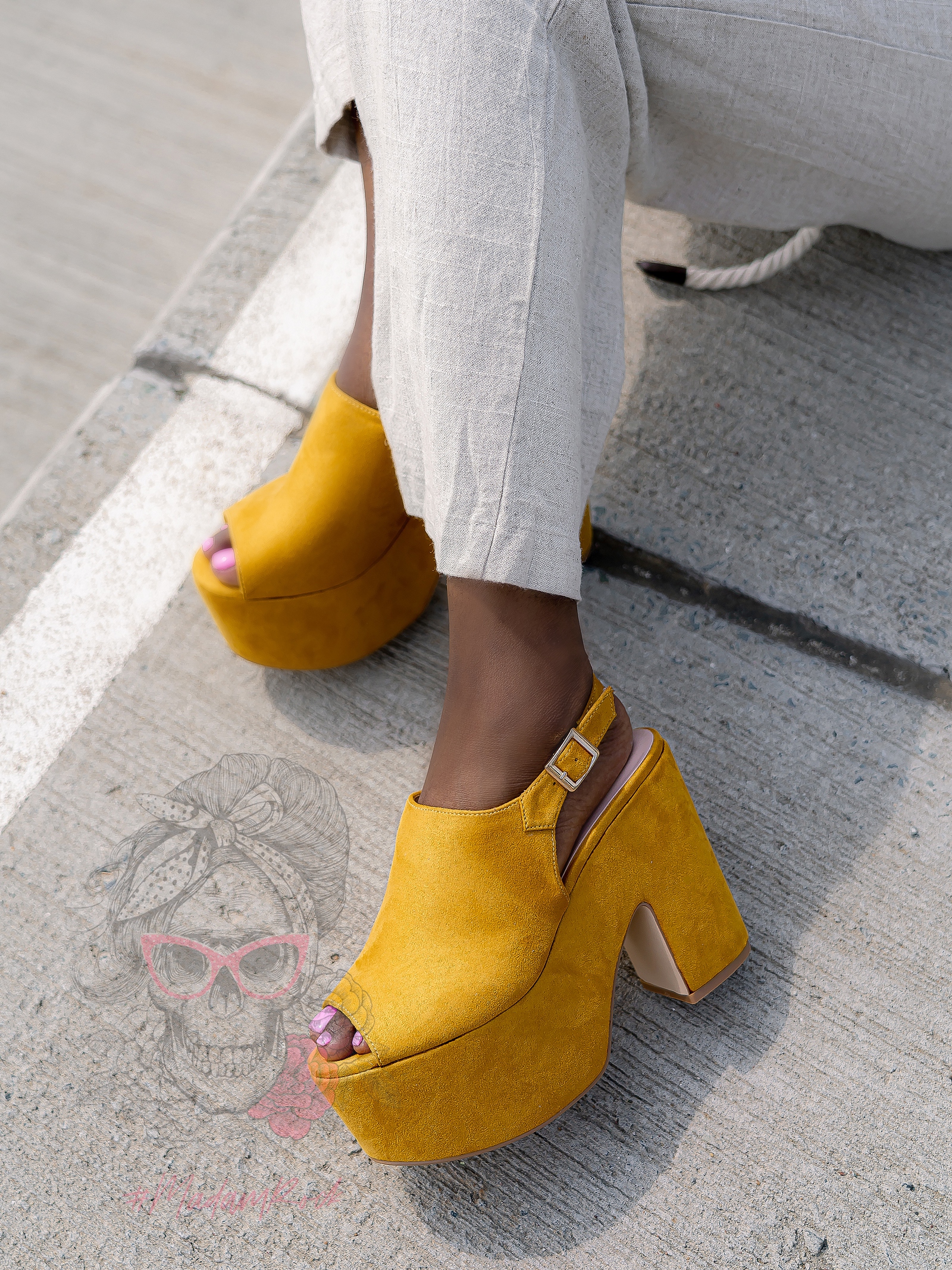 Sandały koturny Madam Scapade żółte Sandały koturny Madam Scapade żółte