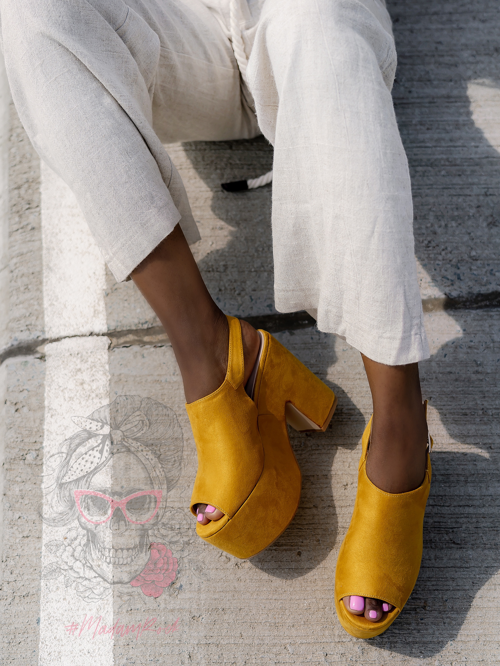 Sandały koturny Madam Scapade żółte Sandały koturny Madam Scapade żółte