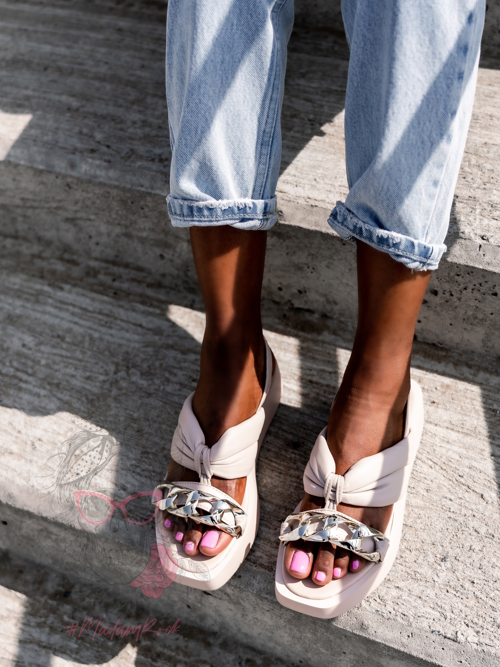 Sandały skórzane Madam Believe beżowe Sandały skórzane Madam Believe beżowe