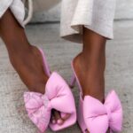 Klapki na obcasie Madam Minnie różowe