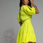 -wyprzedane-Sukienka Hot Summer OlaVoga neonowa limonkowa