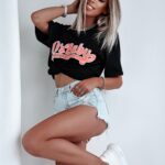 T-shirt oversize Baby Ola Voga czarny