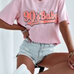 T-shirt oversize Baby Ola Voga pudrowy róż