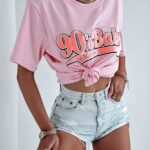 T-shirt oversize Baby Ola Voga pudrowy róż