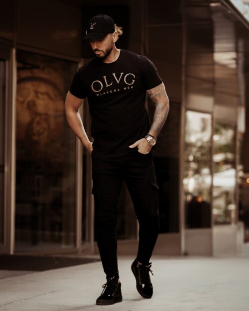 T-shirt męski bawełniany OLVG Men O'la Voga czarny