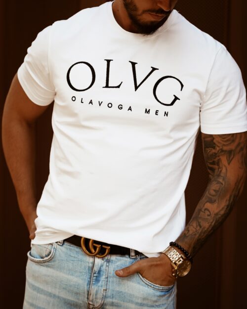 T-shirt męski bawełniany OLVG Men O'la Voga biały