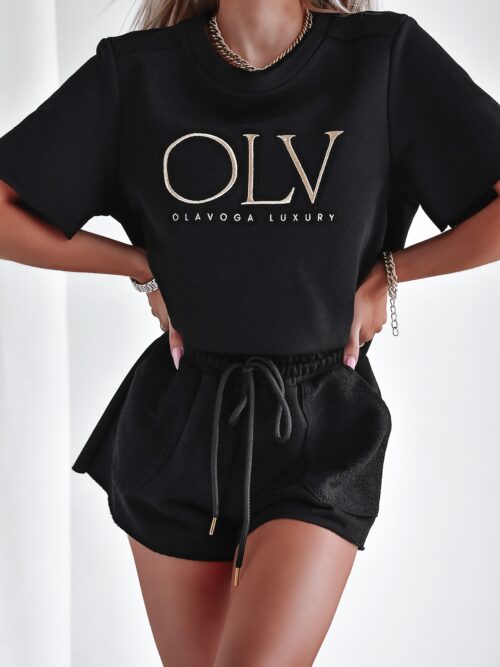 Komplet bawełniany OlaVoga Luxury czarny