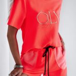 Komplet bawełniany OlaVoga Luxury koralowy