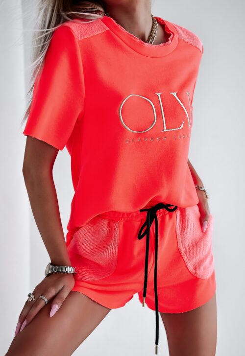 Komplet bawełniany OlaVoga Luxury koralowy