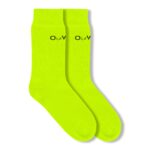 Skarpetki damskie Long Socks Ola Voga limonkowe vs czarne logo