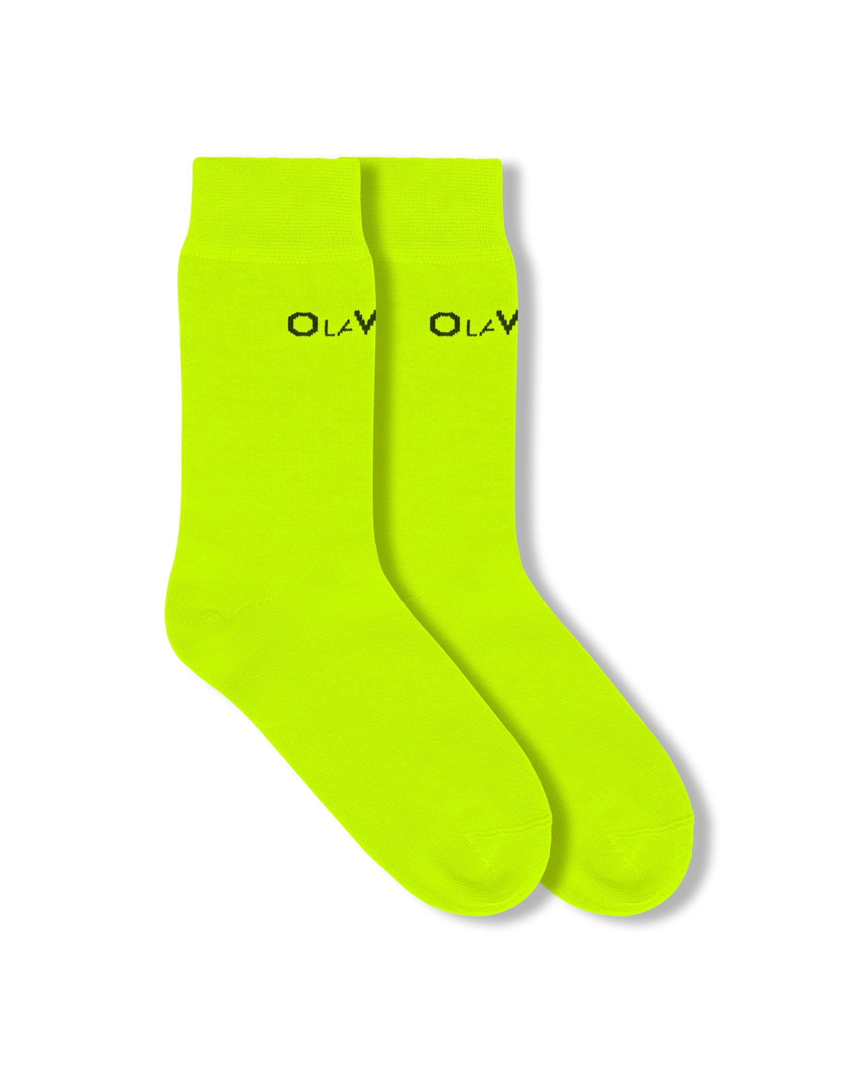 Skarpetki damskie Long Socks Ola Voga limonkowe vs czarne logo