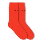 Skarpetki damskie Long Socks Ola Voga pomarańczowe vs czarne logo