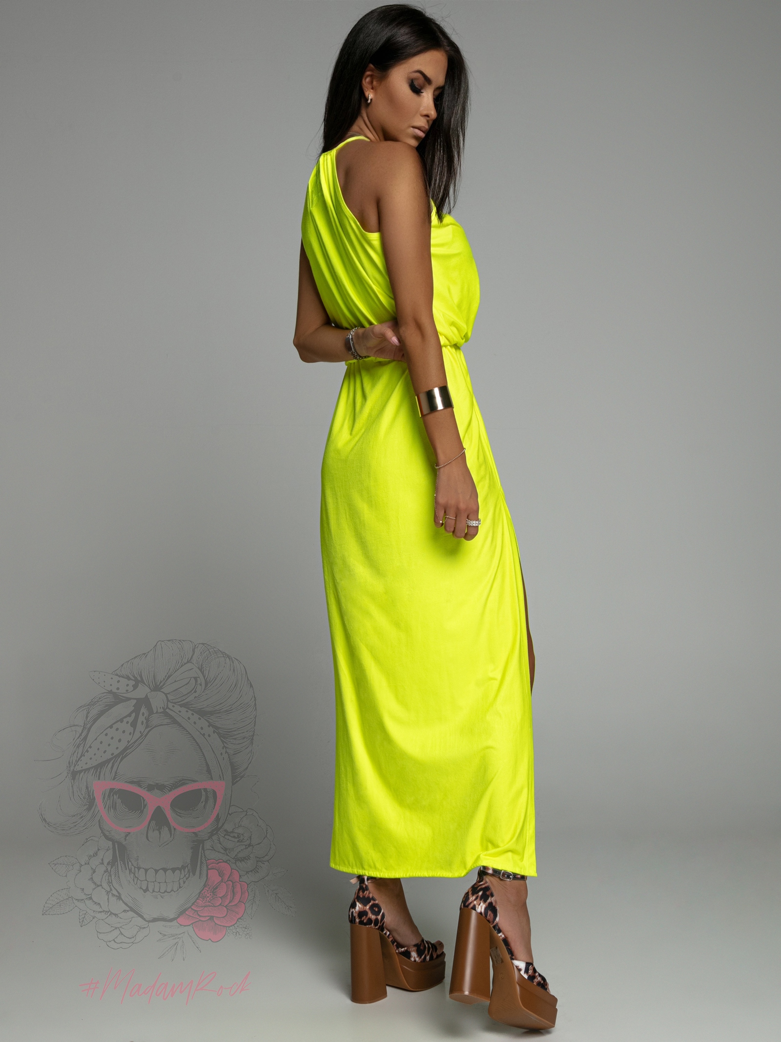 Sukienka długa zwiewna Ola Voga Tulum limonka Sukienka długa zwiewna Ola Voga Tulum limonka