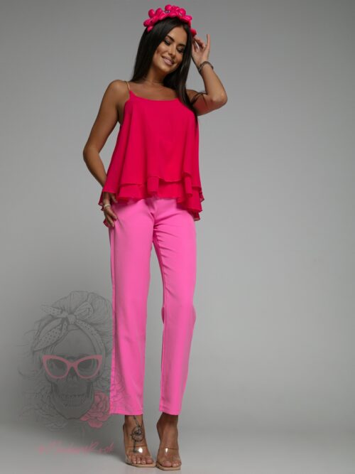 Top luźny na ramiączka Tulip fuksja