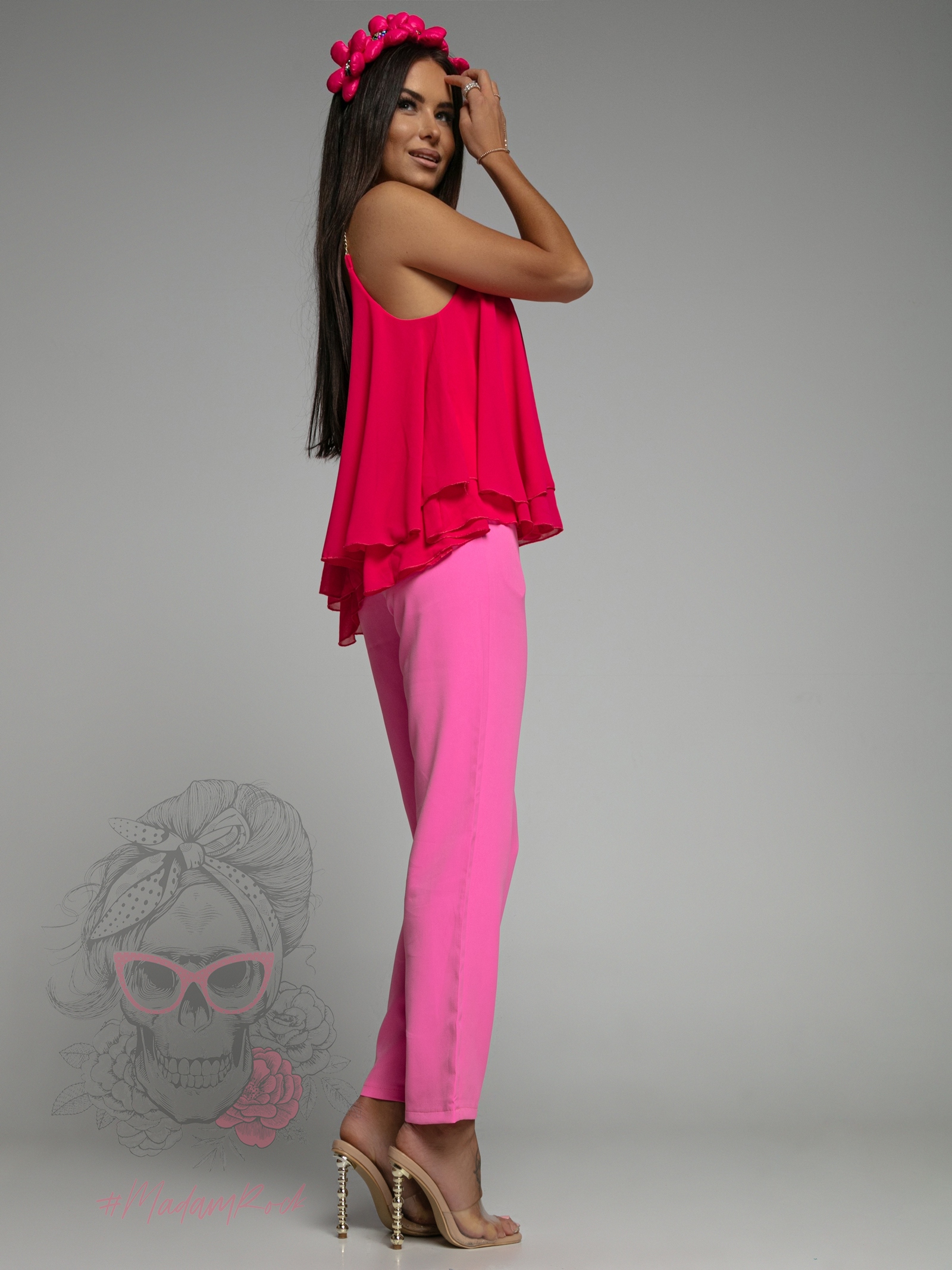 Top luźny na ramiączka Tulip fuksja Top luźny na ramiączka Tulip fuksja